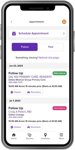 MyChart for Caregivers - MyChart Appointments