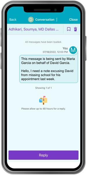 MyChart for Caregivers - MyChart Messages